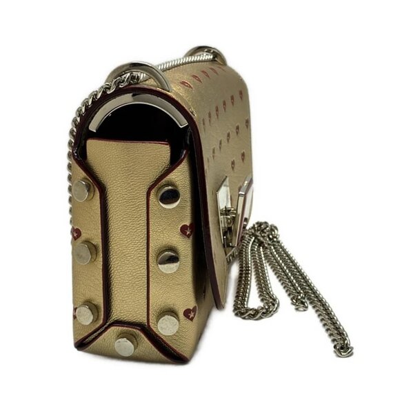 JIMMY CHOO Rocket Petit - Gold Red Leather Shoulder Bag 407-081625 - Picture 3 of 8